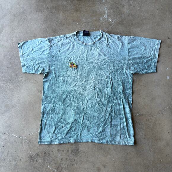 VINTAGE 90S HABITAT AOP FROG T-SHIRT ANIMLAS NATURE GRAPHIC RETRO MENS XL FLAW - Picture 1 of 6